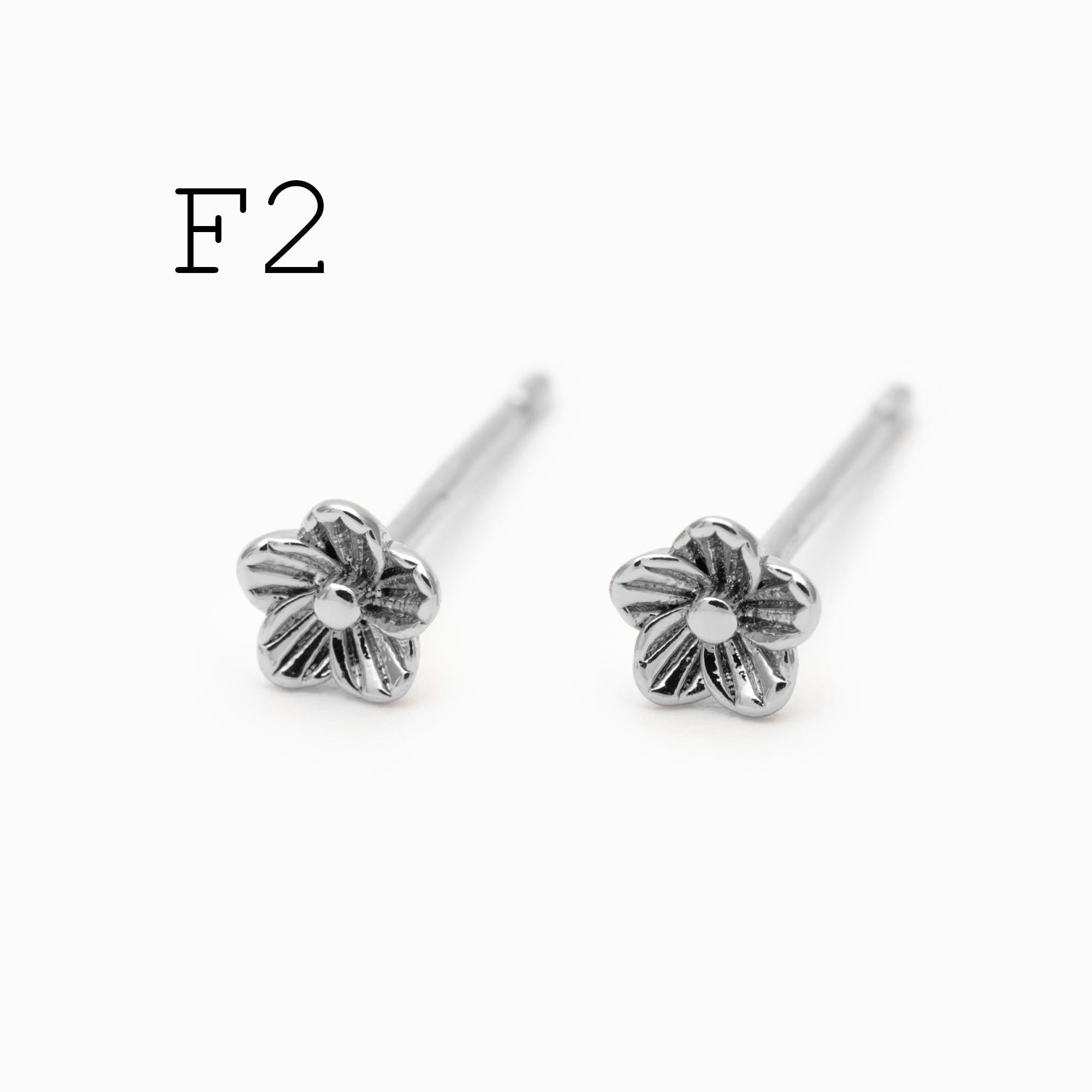 10pcs Gold Minimalist Earrings, 18K Gold Plated Brass, Tiny Stud Earrings (GB-4217)
